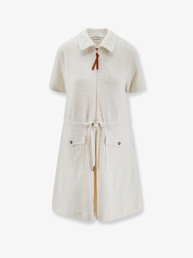 Moncler Dress With Adjustable Drawstring Bianco