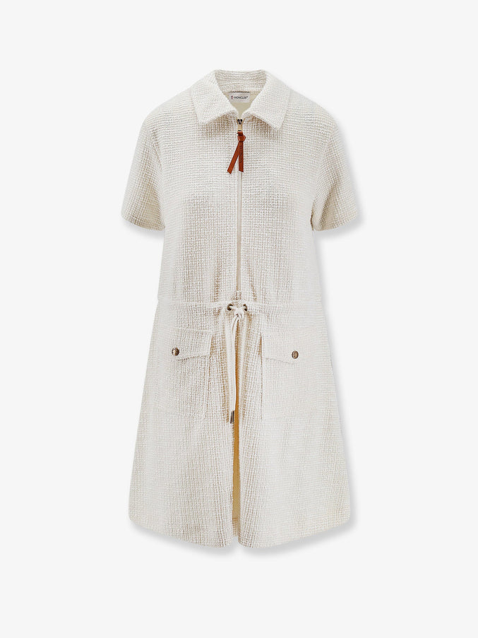 Moncler Dress With Adjustable Drawstring Bianco