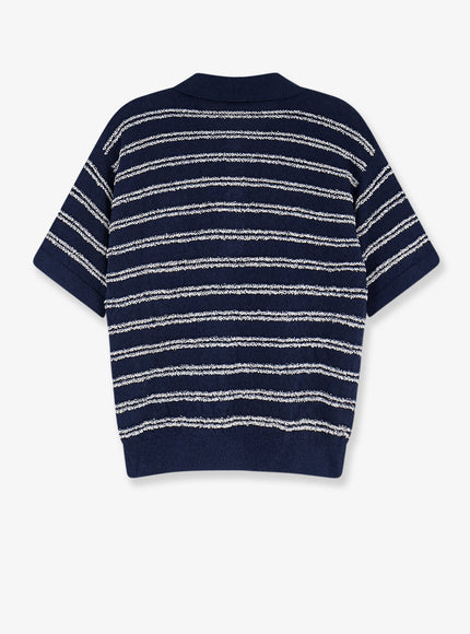 Moncler Cotton Blend Polo Shirt With Bouclé Effect