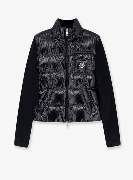 Moncler Down Jacket With Virgin Wool Inserts Nero