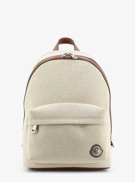 Moncler Carlo Canvas Backpack With Embossed Moncler Logo Uni Panna