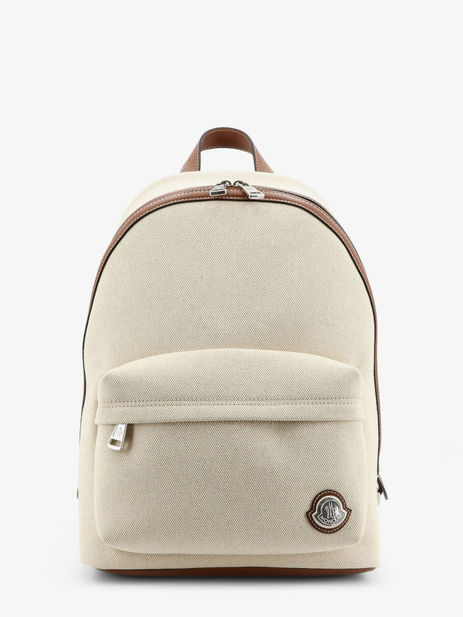 Moncler Carlo Canvas Backpack With Embossed Moncler Logo Uni Panna