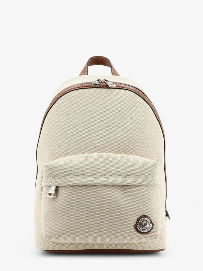 Moncler Carlo Canvas Backpack With Embossed Moncler Logo Uni Panna