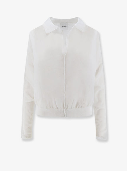 Nude Cotton Blend Polo Shirt Offwhite