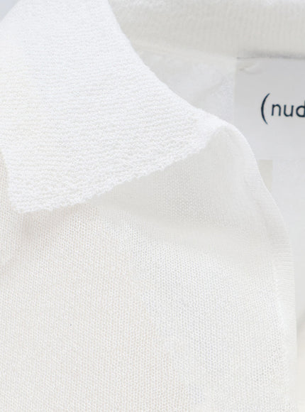 Nude Cotton Blend Polo Shirt