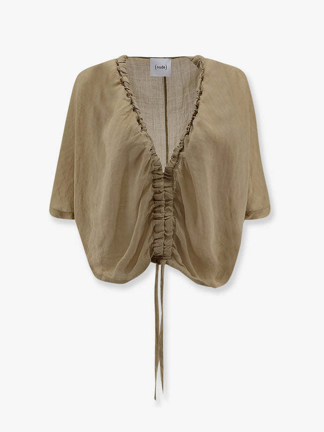 Nude Linen Blend Shirt Khaki