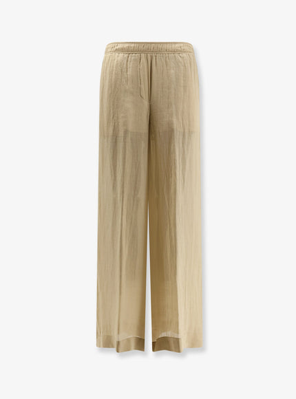 Nude Linen Blend Trousers Khaki