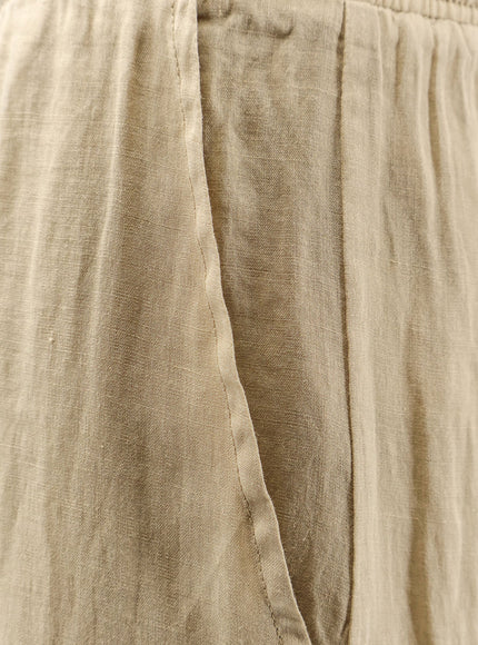 Nude Linen Blend Trousers