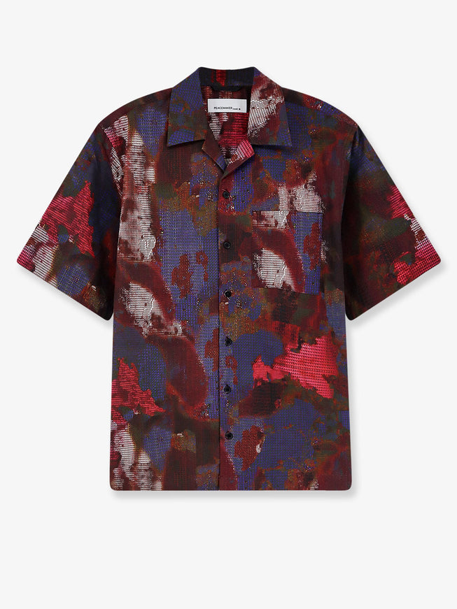 Oamc Peacemaker Boxy Multicolor Cotton Shirt Bloom All Over Print