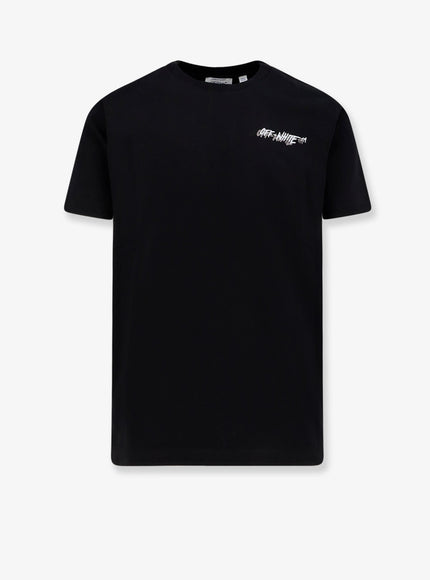Off White Cotton T-Shirt Black