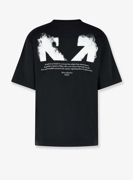 Off White Cotton T-Shirt With Frontal Logo Print