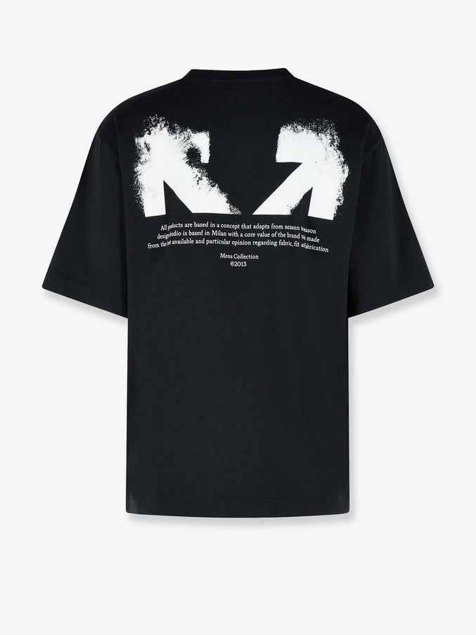 Off White Cotton T-Shirt With Frontal Logo Print