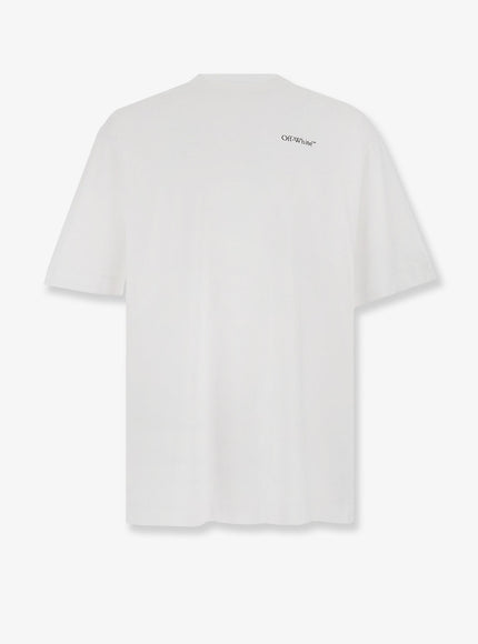 Off White Cotton T-Shirt With Frontal Logo Print White