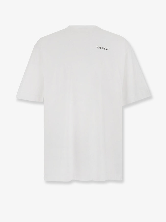 Off White Cotton T-Shirt With Frontal Logo Print White