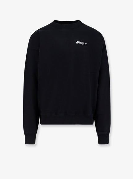 Off White Cotton Sweatshirt Black