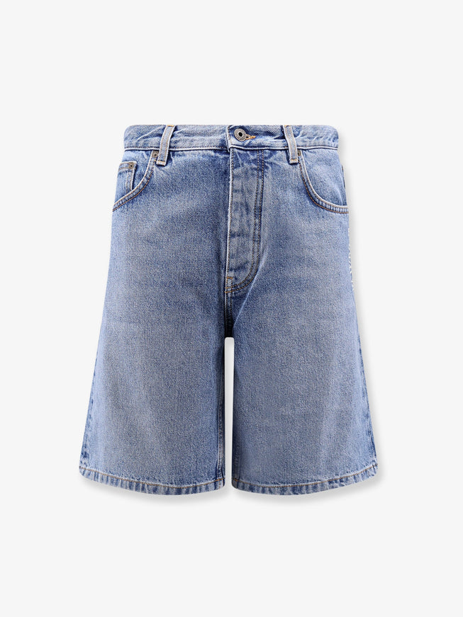 Off White Half Arrow Denim Shorts Medium Blue
