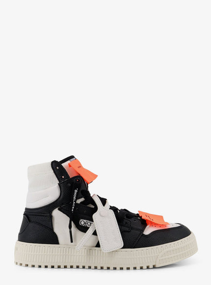 Off White 3.0 Court High Top Leather Sneakers White Black