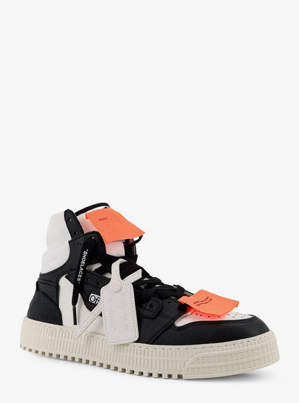 Off White 3.0 Court High Top Leather Sneakers