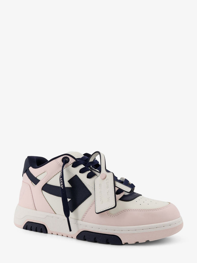 Off White Out Of Office Leather Sneakers With Iconic Logo On The Side