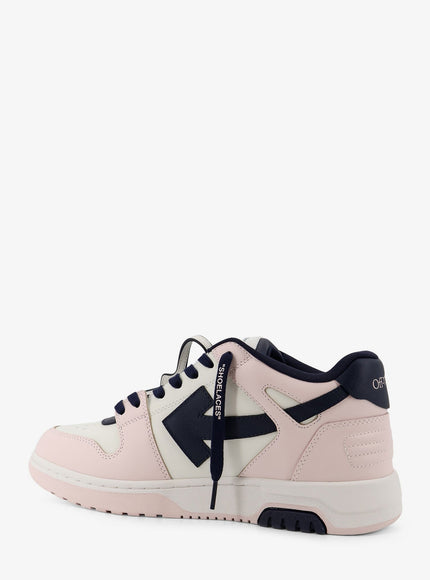 Off White Out Of Office Leather Sneakers With Iconic Logo On The Side