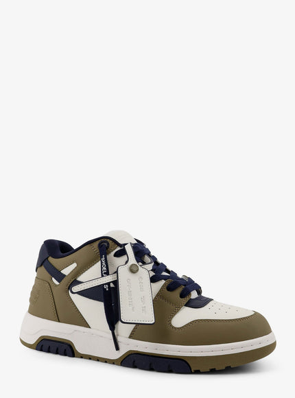 Off White Out Of Office Leather Sneakers With Iconic Logo On The Side