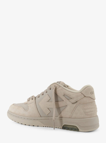 Off White Out Of Office Suede And Leather Sneakers With Iconic Logo On The Side