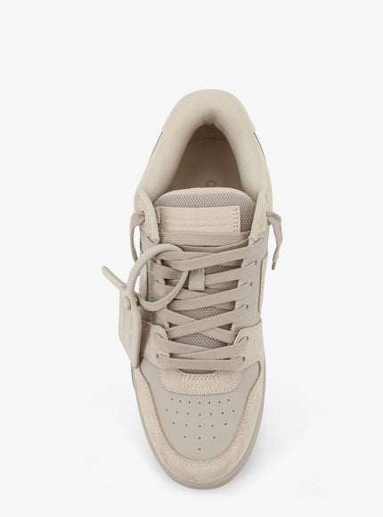 Off White Out Of Office Suede And Leather Sneakers With Iconic Logo On The Side