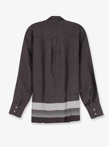 On Me The Shirt Viscose Shirt With Geometric Pattern