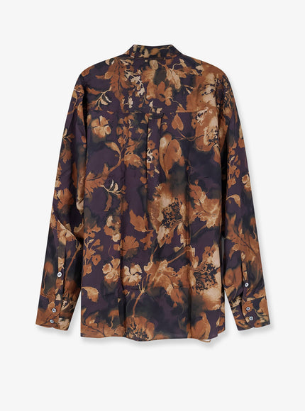 On Me The Shirt Viscose Shirt With Floral Pattern