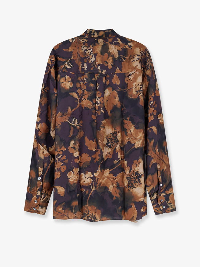 On Me The Shirt Viscose Shirt With Floral Pattern