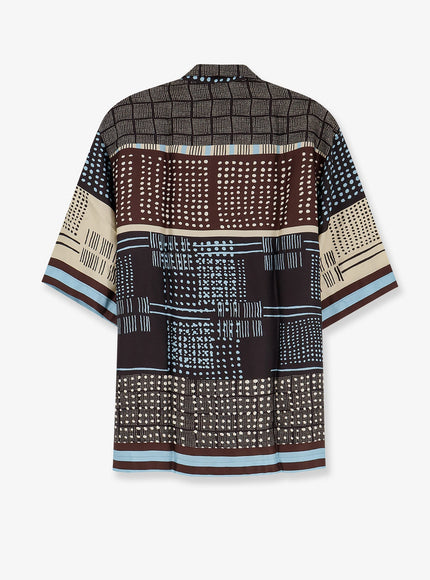 On Me The Shirt Viscose Shirt With Geometric Pattern