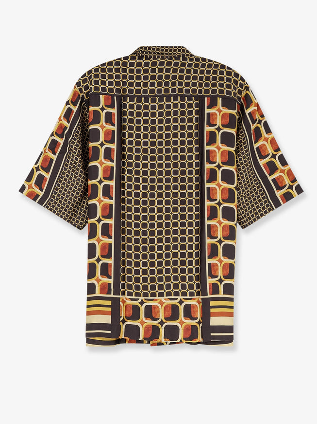 On Me The Shirt Viscose Shirt With Geometric Pattern