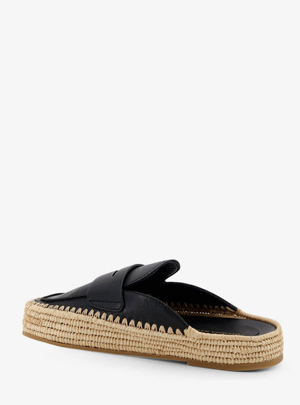 Paloma Barcelo' Belinda Leather And Raffia Sandals