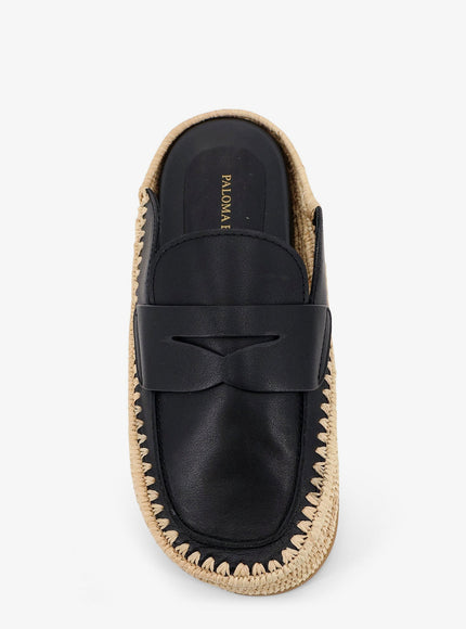 Paloma Barcelo' Belinda Leather And Raffia Sandals