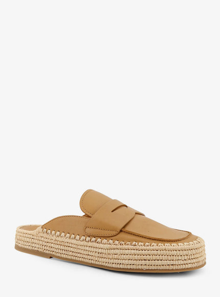 Paloma Barcelo' Belinda Leather And Raffia Sandals