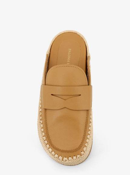 Paloma Barcelo' Belinda Leather And Raffia Sandals