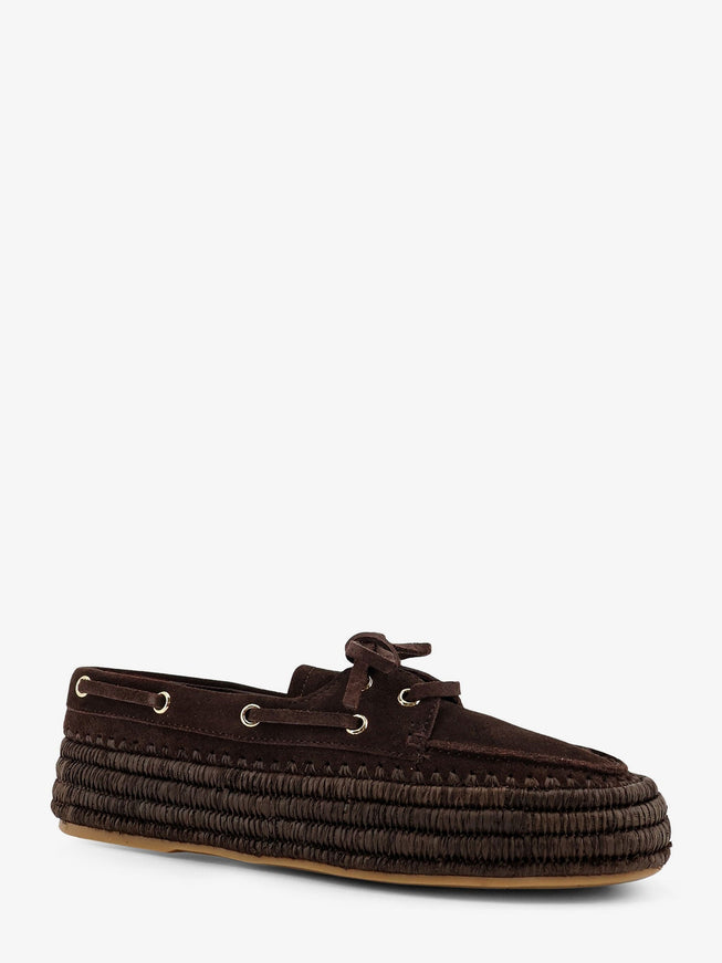 Paloma Barcelo' Penelope Suede And Raffia Loafers