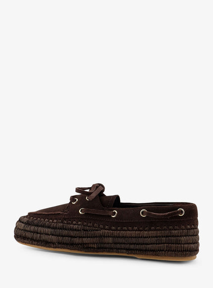 Paloma Barcelo' Penelope Suede And Raffia Loafers