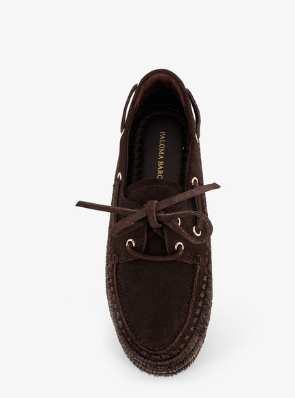 Paloma Barcelo' Penelope Suede And Raffia Loafers