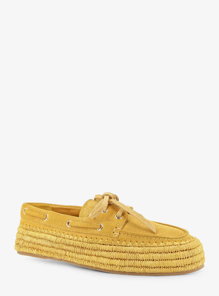 Paloma Barcelo' Penelope Suede And Raffia Loafers