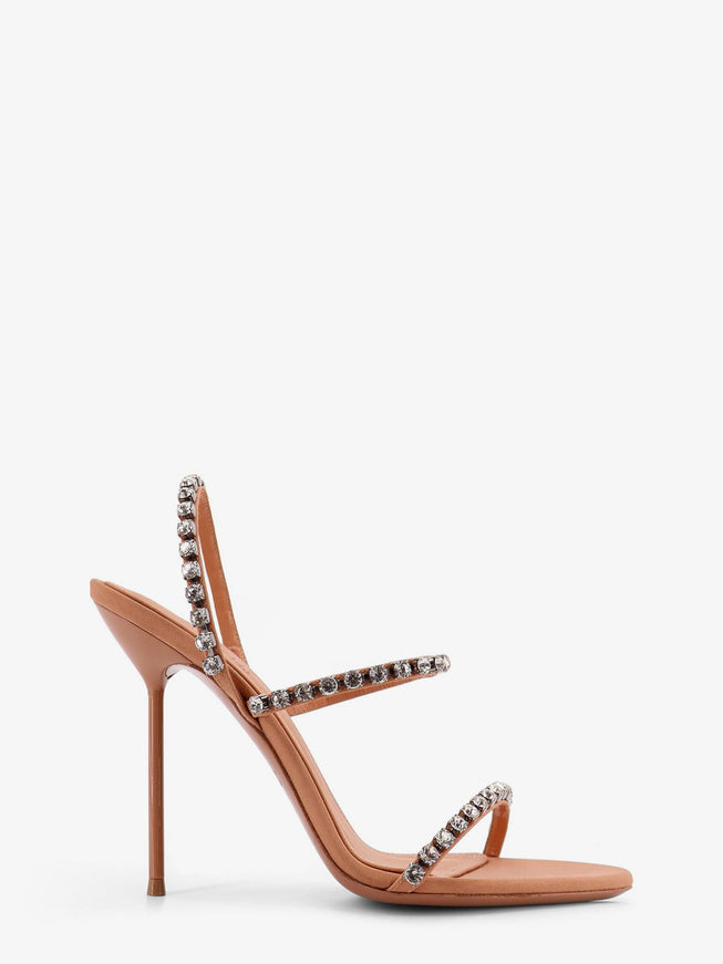 Paris Texas Lidia Satin Sandals With Crystal Detail Amber