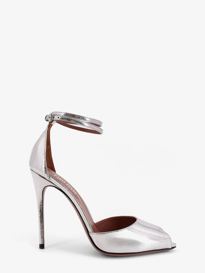 Paris Texas Laminated Leather Vera Sandals Silver