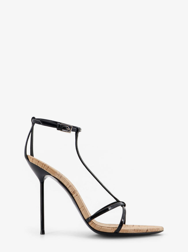 Paris Texas Lidia Leather And Cork Sandals Corkblack