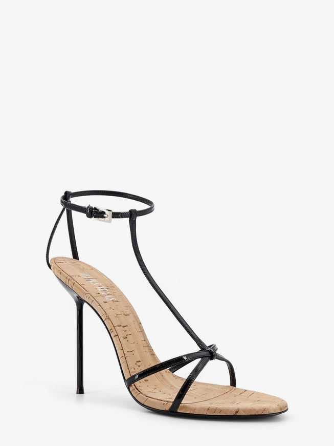 Paris Texas Lidia Leather And Cork Sandals