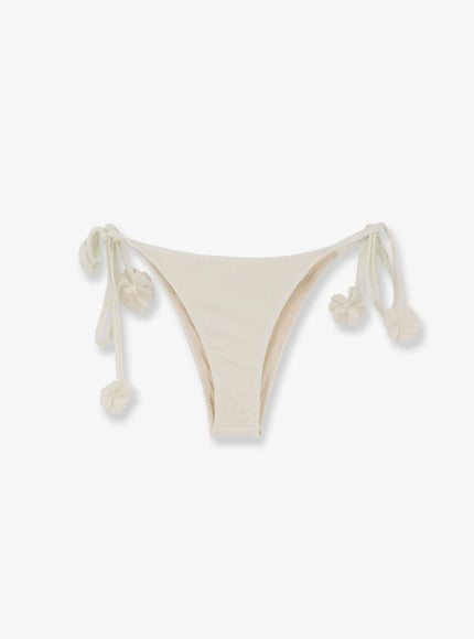Patbo Nylon Bikini Bottoms With Floral Detail Offwhite