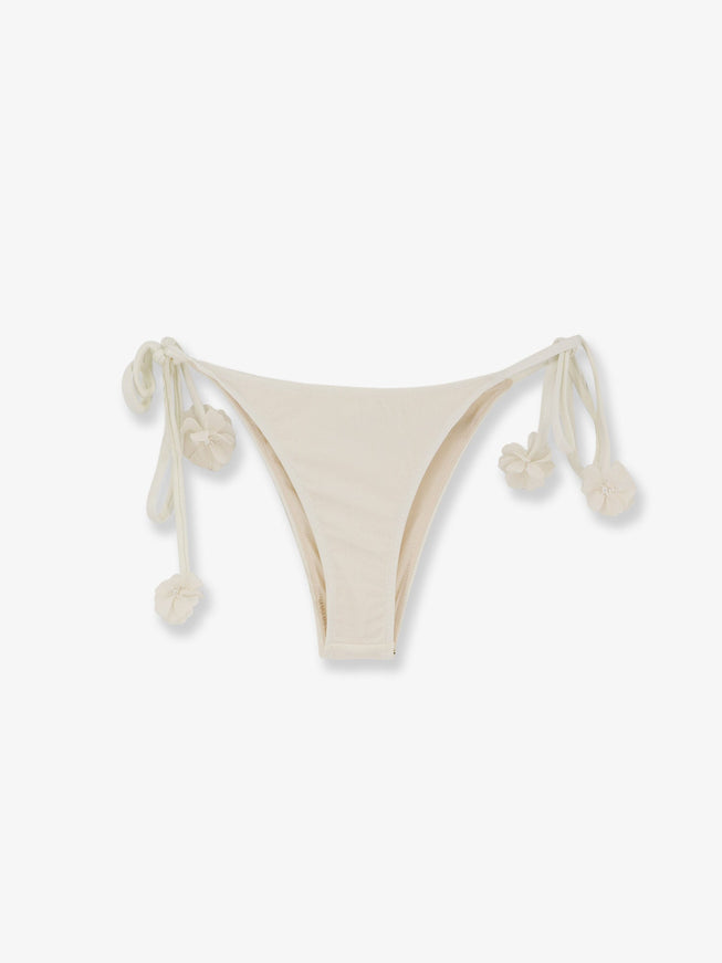 Patbo Nylon Bikini Bottoms With Floral Detail Offwhite
