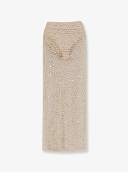 Patbo Crochet Bloom Long Skirt 4 Beige