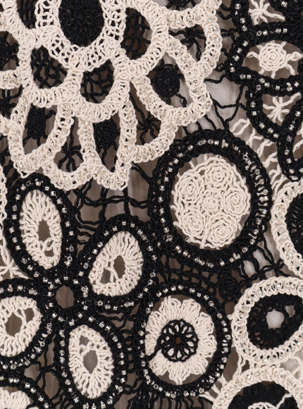 Patbo Long Crochet Dress With Floral Pattern