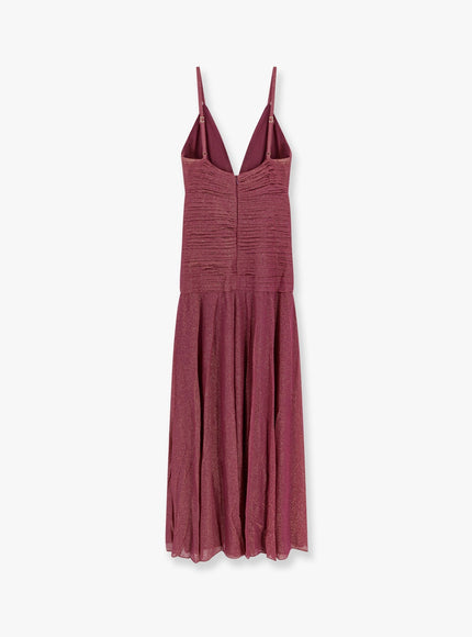 Patbo Viscose Blend Long Dress With Metallic Effect