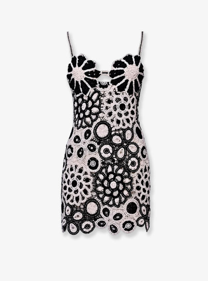 Patbo Crochet Mini Dress Blackwhite